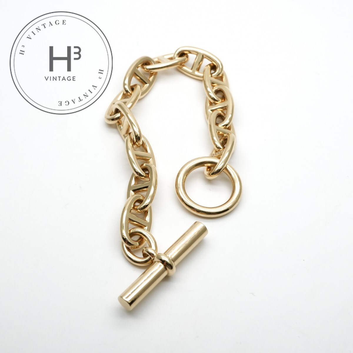 楽天市場】エルメス シェーヌダンクル PM 16コマ K18イエロー