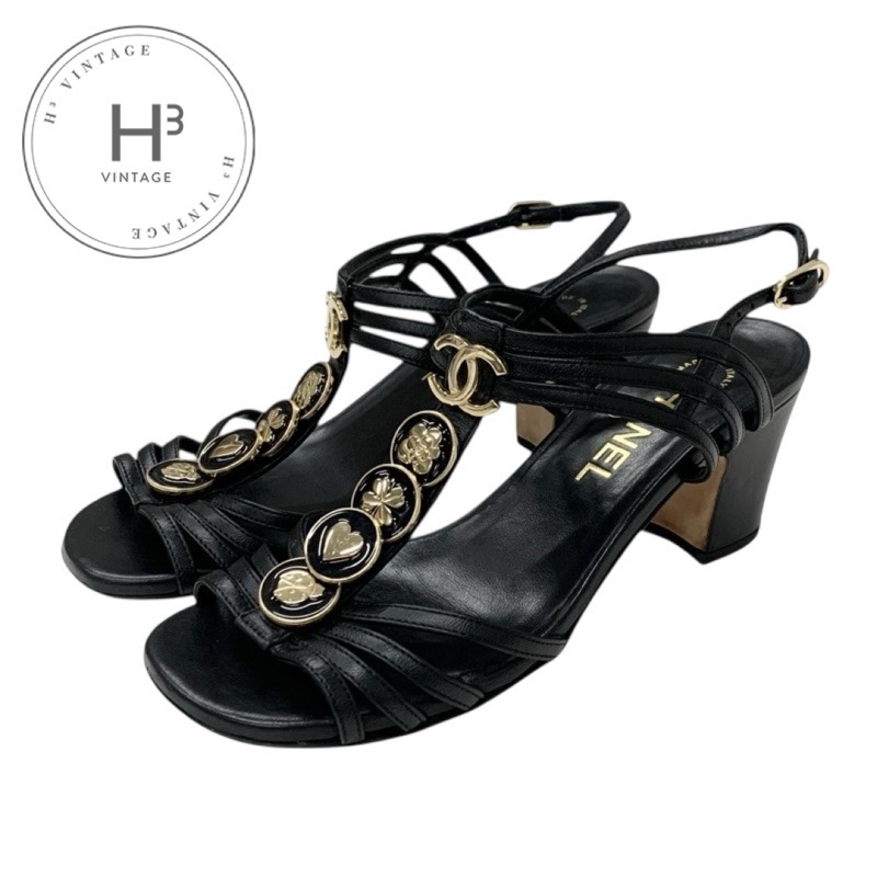 楽天市場】シャネル CHANEL サンダル 靴 シューズ レザー ブラック 黒