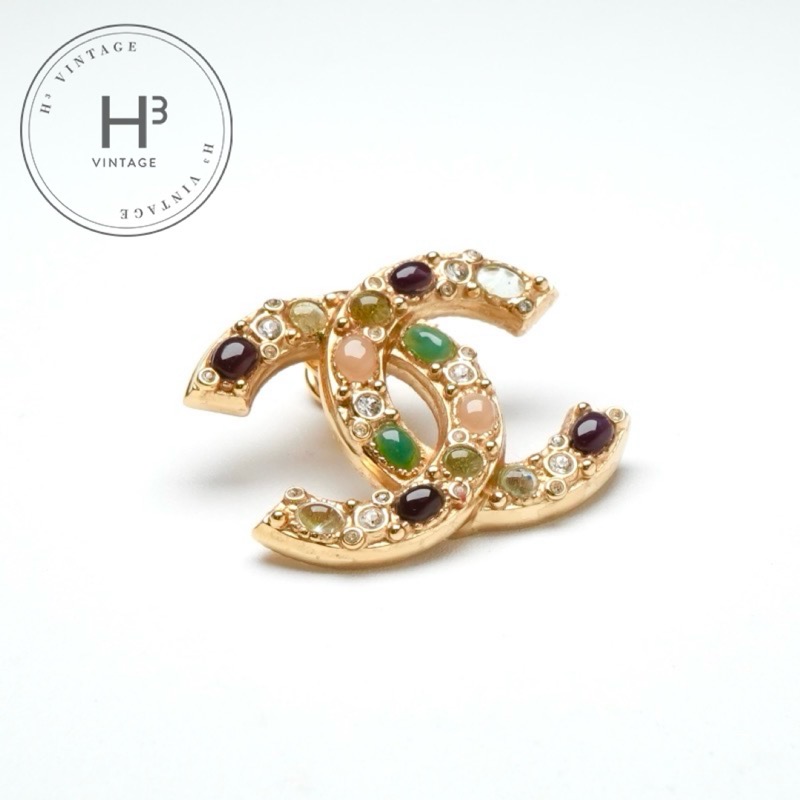 ヴィンテージ CHANEL ピンクストーン ブローチ カラーストーン ブローチ[] Color Stone Brooch | シャネル 中古