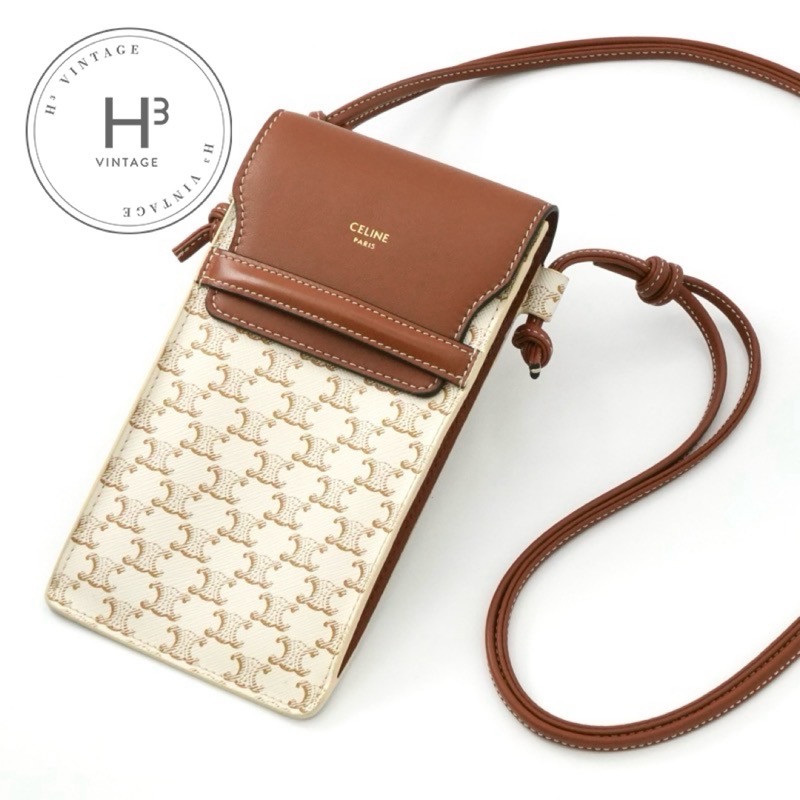 楽天市場】CELINE セリーヌ Phone Pouch フラップ付きモバイルポーチ