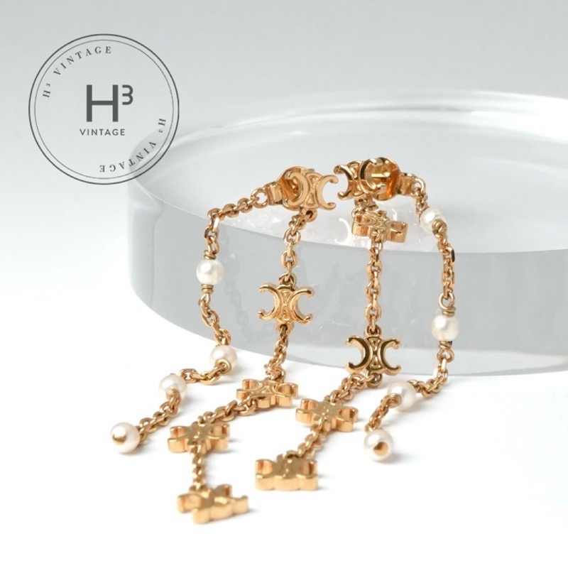 楽天市場】CELINE セリーヌ Triomphe Fringe Earrings