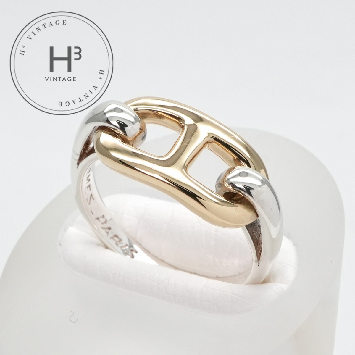 専用HERMES シェーヌダンクル コンビ リング K18 10号 ヴィンテージ 専用HERMES シェーヌダンクル コンビ リング K18 10号