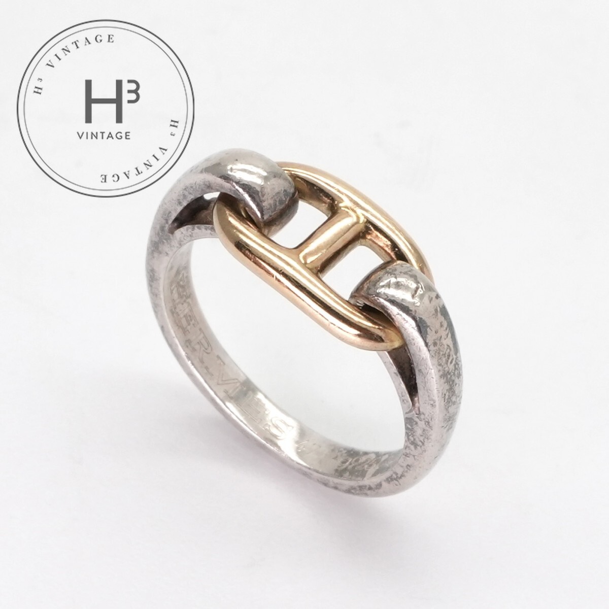 ス*犬様 エルメス シェーヌダンクル リング750 925ヴィンテージ 8