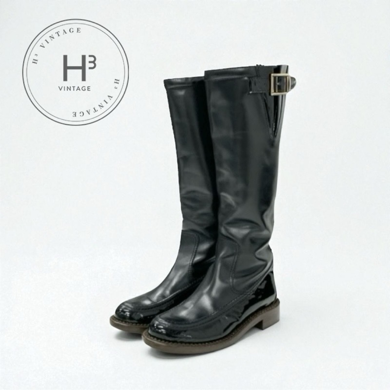 楽天市場】【靴】CHANEL シャネル ココマーク チョコバー ロングブーツ