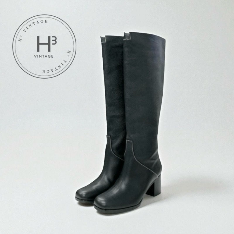 【HERMES】エルメス ベルト付きロングブーツ36(23cm)ブラウン HERMES】エルメス ベルト付きロングブーツ36(23cm)ブラウン