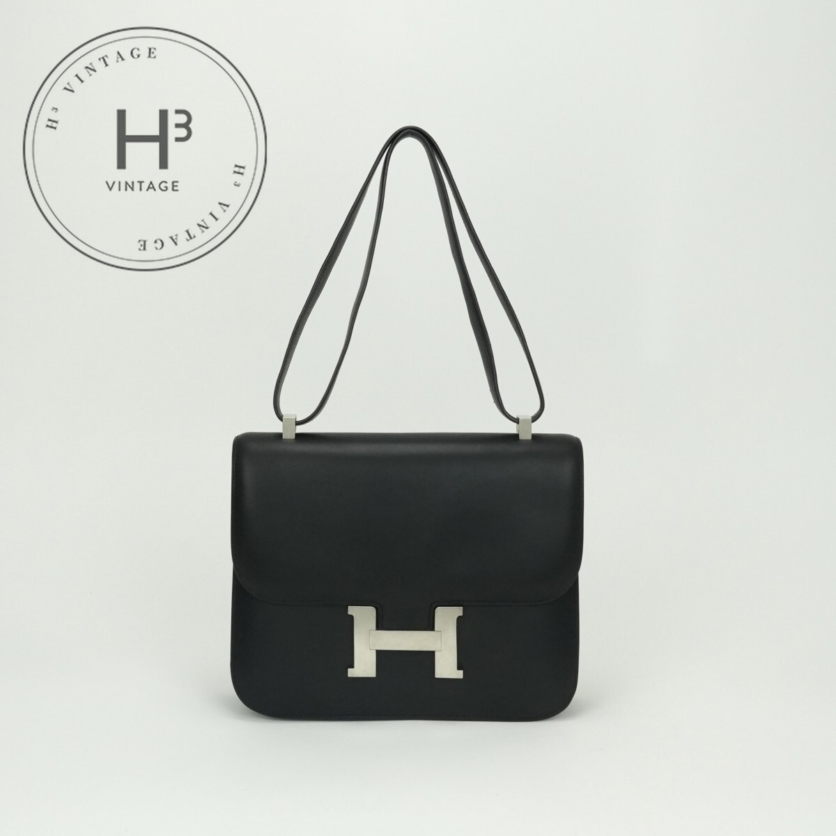 エルメス HERMES コンスタンス25 コンスタンス 25 バッグ ショルダーバッグ シャモニー ノワール noir ブラック black 黒 シルバー金具 ボックスカーフ バレニア ヴァッシュ