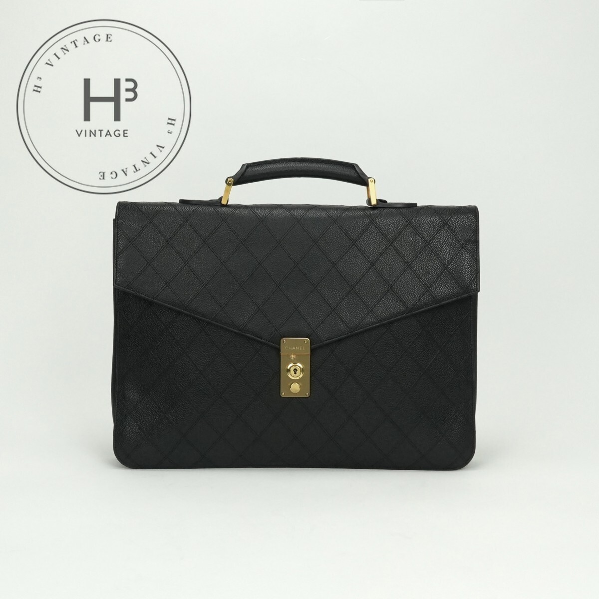 シャネル デカマトラッセ パテントレザー エナメル ブリーフケースビジネスバッグ シャネル デカマトラッセ パテントレザー エナメル ブリーフケース