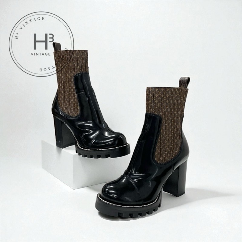 ルイヴィトン LOUIS VUITTON スタートレイルライン モノグラム ブーツ ショートブーツ 靴 シューズ レザー ブラウン ブラック アンクルブーツ サイドゴア