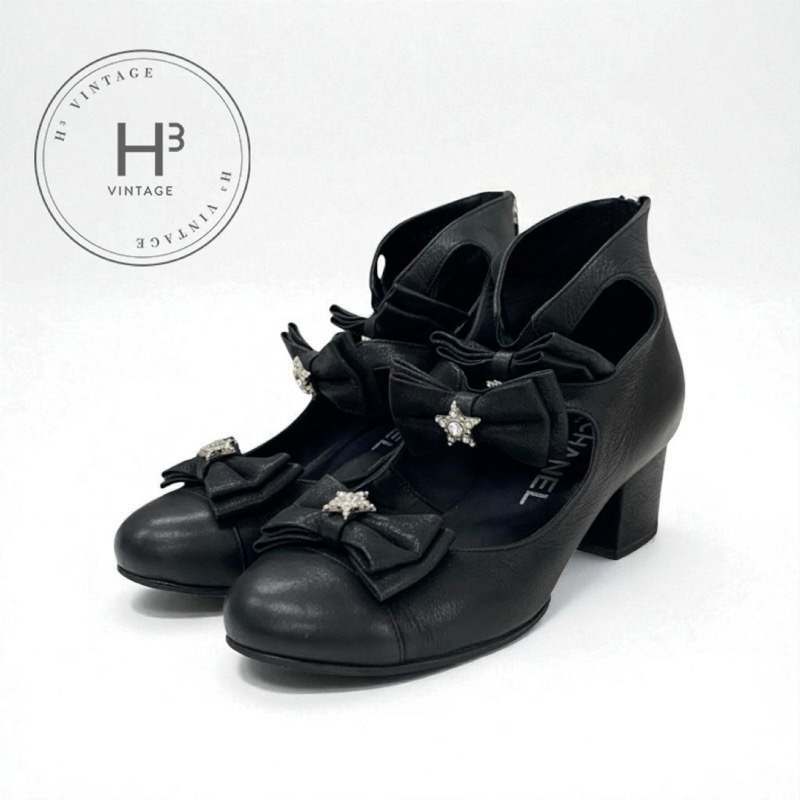 CHANEL 靴　パテントブラック フラットシューズ ストラップ　メリージェーン CHANEL 靴 パテントブラック フラットシューズ ストラップ メリー