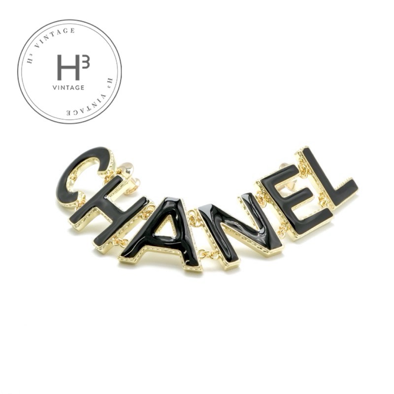 シャネル CHANEL ブローチ コサージュ ゴールド ブラック ピンブローチ ロゴ