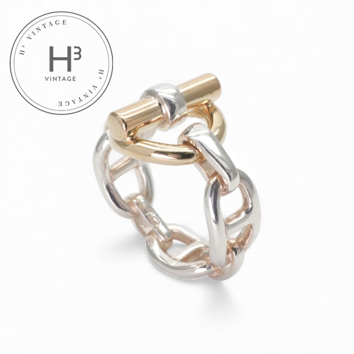 エルメス HERMES アンシェネ リング 指輪 750/925 シルバー 金｜H3（エイチスリー）店