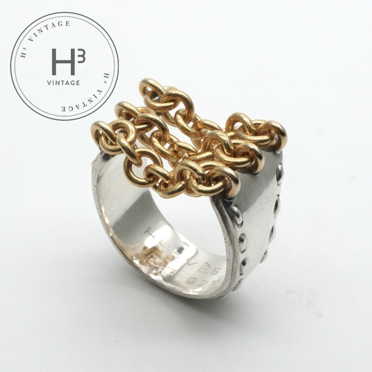 楽天市場】HERMES エルメス メキシコチェーンリング 2連チェーン