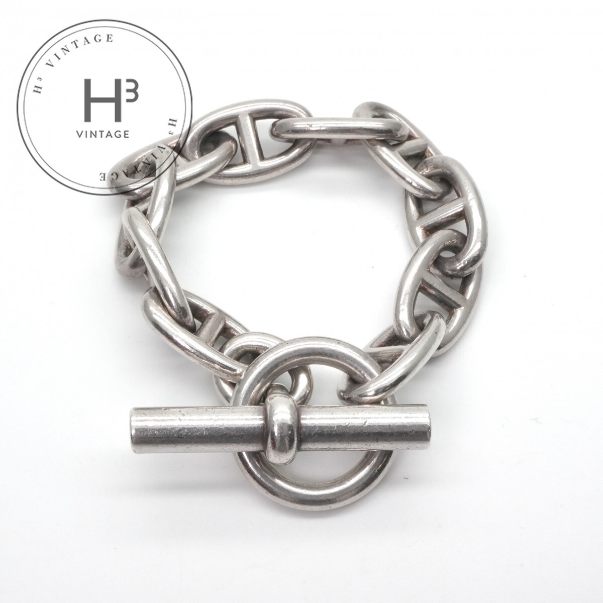 エルメス HERMES シェーヌダンクル ブレスレット バングル カフ 925 銀