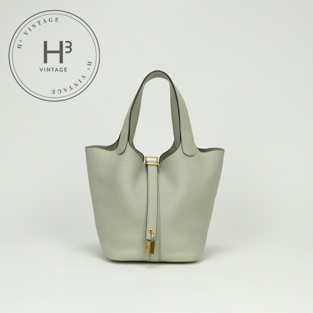 エルメス HERMES ピコタン鍵を掛けるPM ピコタン鍵を掛ける PM ピコタンPM ピコタン鍵を掛ける18 御徒面子 トートバッグ トリヨンクレマンス グリネヴェ Grisneve 緑であること Green 緑 ゴールド金具