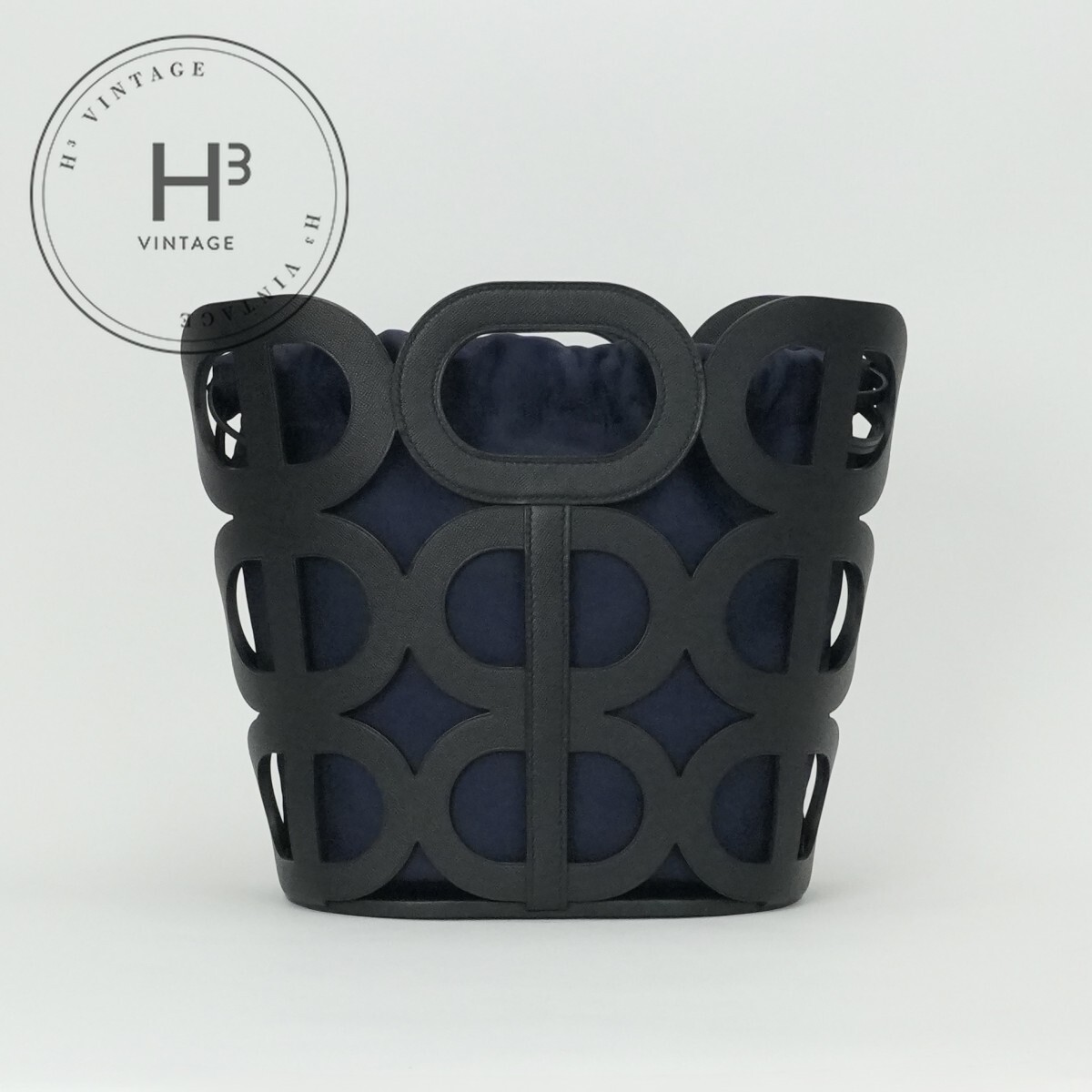 エルメス HERMES シェーヌダンクルバッグ シェーヌダンクル 御徒面子 トートバッグ マダムカーフスキン 地絹 ノワール Noir 黒いこと Black 米国海軍 Navy 黒 紺 かご御徒面子 シェーヌダンクル