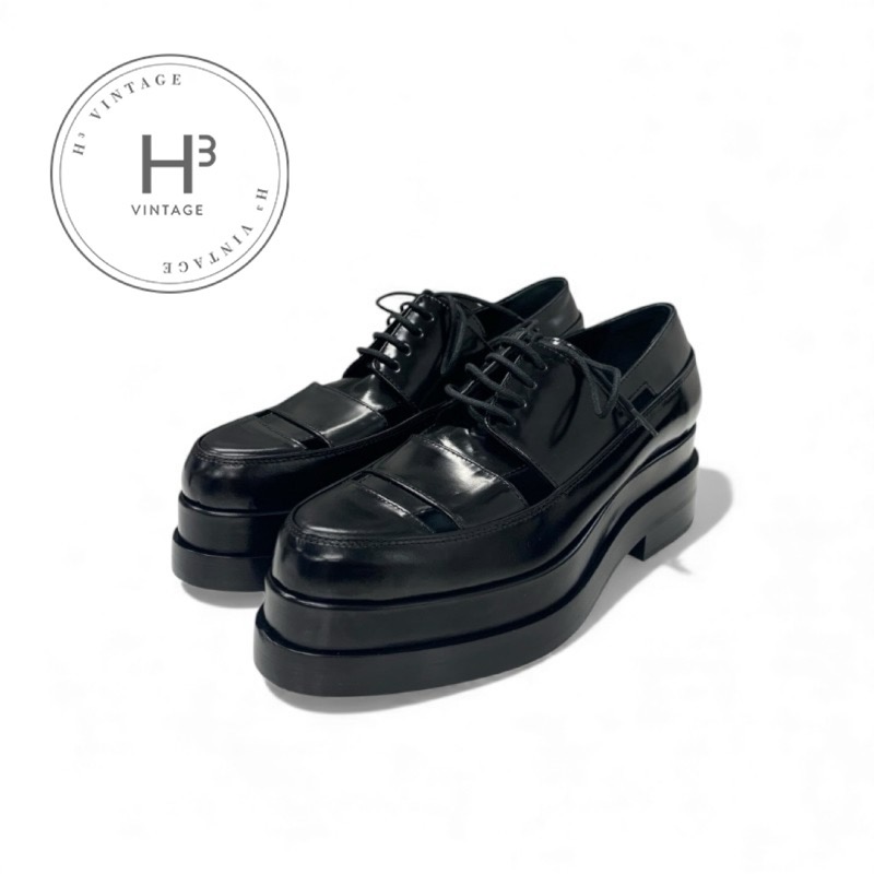 エルメス HERMES ローファー 革靴 靴 シューズ レザー ブラック 黒 未使用 厚底｜H3（エイチスリー）店