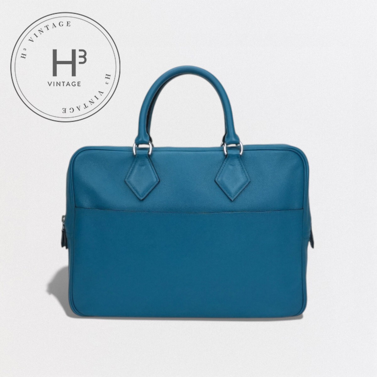 エルメス HERMES プリュムドック38 プリュムドック 38 御徒面子 商行為御徒面子 ブリーフ容れもの エバーカラー 青碧 Blue 青 しろがね色金具 ハンドバック