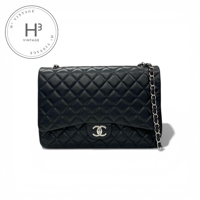 シャネル CHANEL バッグ ショルダーバッグ ブラック シルバー ココマーク マトラッセ34 チェーン ダブルフラップ｜H3（エイチスリー）店