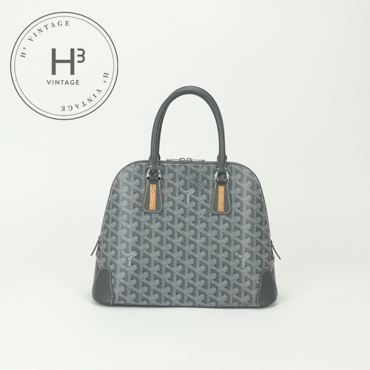 ゴヤール GOYARD ヴァンドーム ヴァンドーム 御徒面子 トートバッグ なめし革 薄墨色 Gray しろがね色金具 ハンドバック