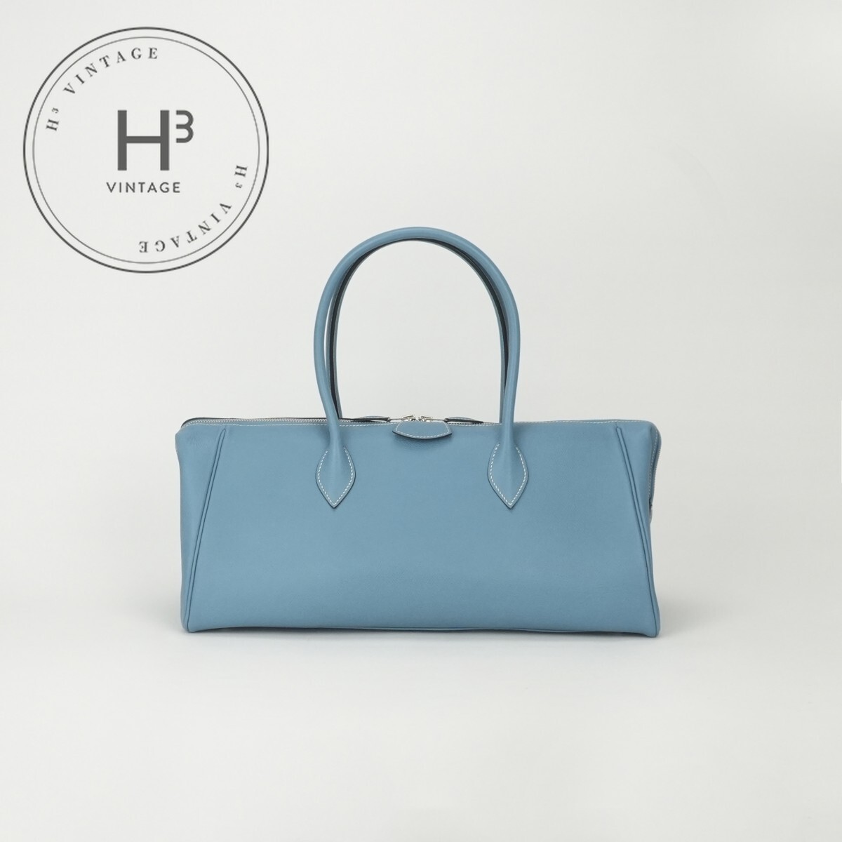 エルメス HERMES 光の都市ボンベイ40 光の都市ボンベイ 40 御徒面子 トートバッグ エプソン 青碧ジーン Bluejean 青碧 Blue 青 水色 しろがね色金具 ハンドバック ヴォーエプソン