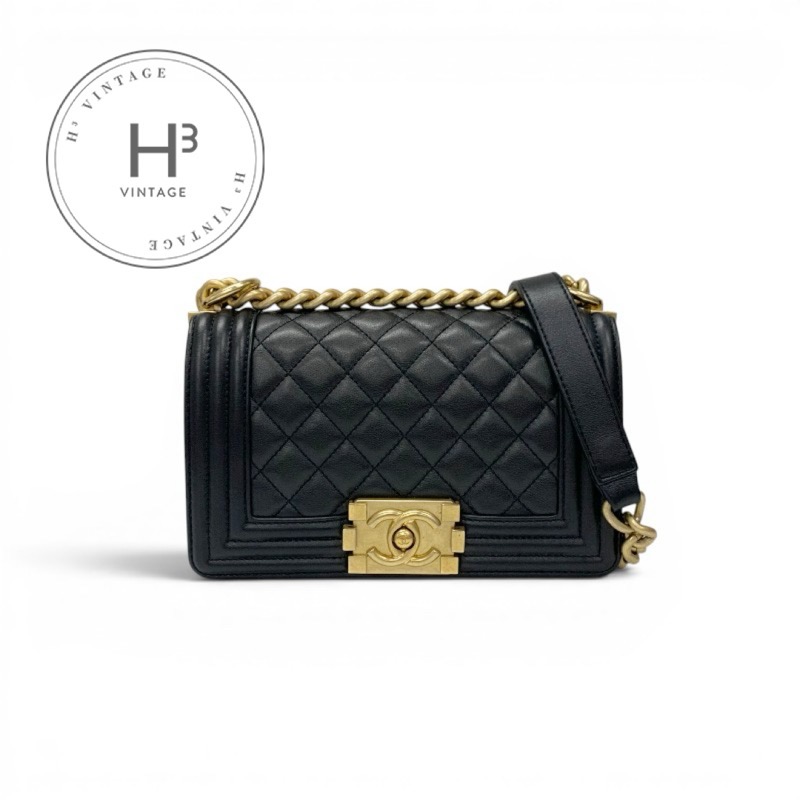 シャネル CHANEL バッグ ショルダーバッグ ブラック ゴールド ボーイシャネル20 マトラッセ ココマーク チェーンショルダー|H3(エイチスリー)店