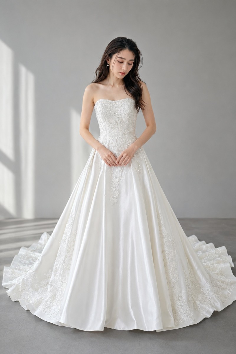 ニコル NICOLE A伝達ルート 御芽出度御召しもの 白いこと 白 L・I COLLECTION ミカドサテン 刺しゅう お花動機 ビジュー ビスチェ