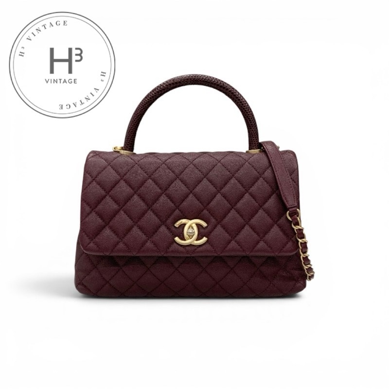 シャネル CHANEL ココハンドル29 バッグ ショルダーバッグ ボルドー ゴールド マトラッセ ココマーク ターンロック|H3(エイチスリー)店