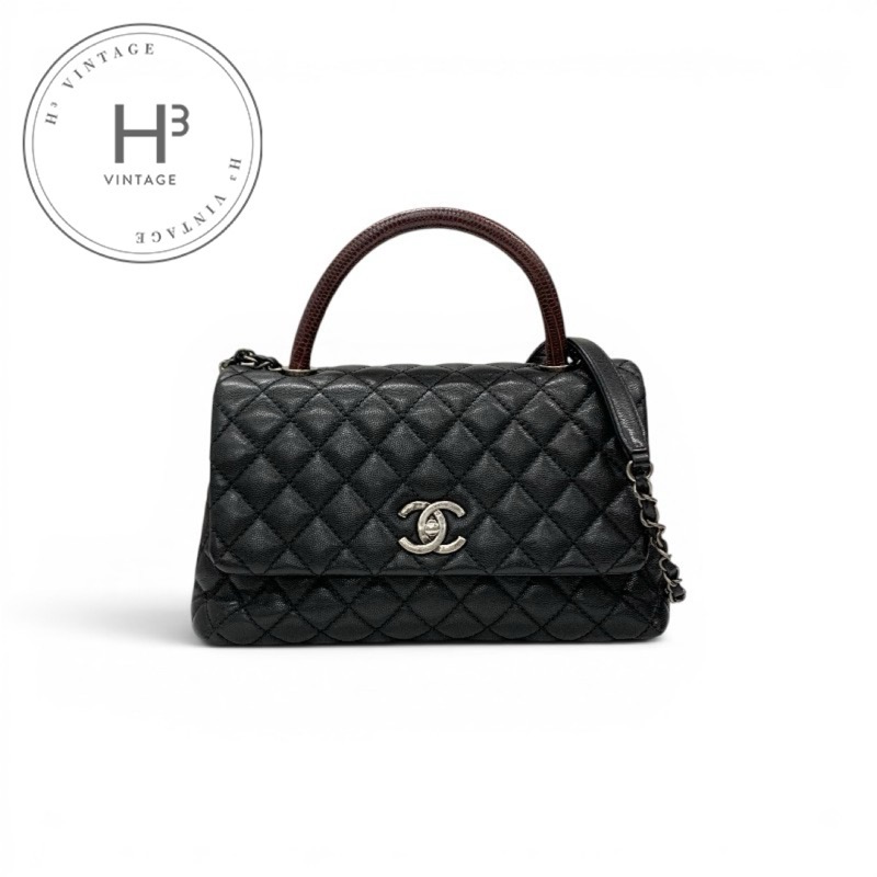シャネル CHANEL ココハンドル29 バッグ ショルダーバッグ ブラック ボルドー シルバー マトラッセ ココマーク ターンロック|H3(エイチスリー)店