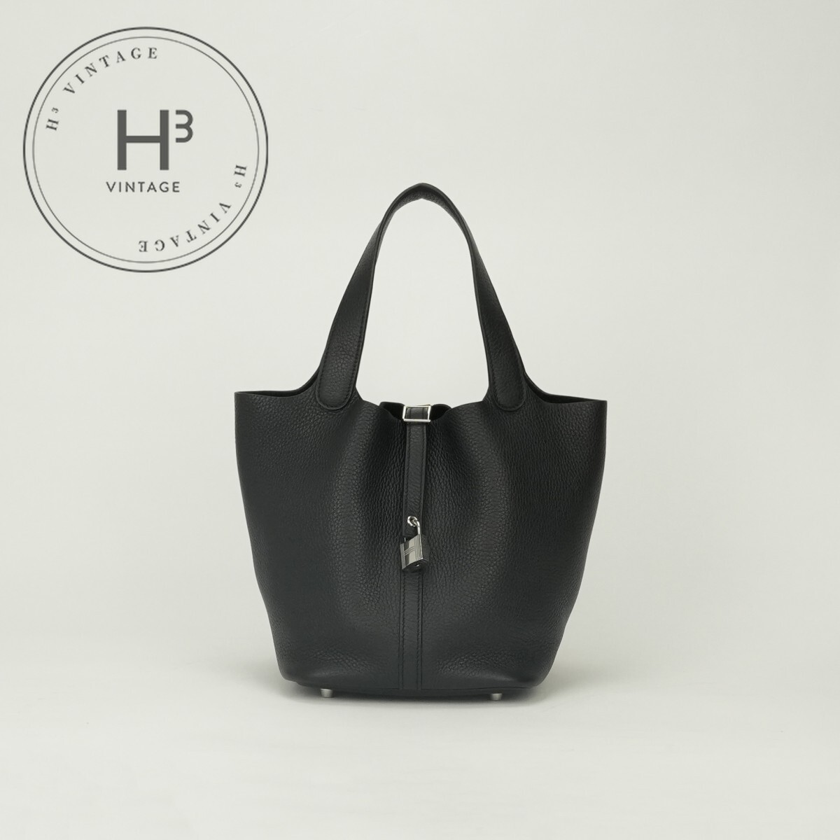 エルメス HERMES ピコタンロックMM ピコタンロック MM ピコタンロック22 バッグ トートバッグ トリヨンクレマンス ノワール Noir ブラック black 黒 シルバー金具 ハンドバッグ｜H3（エイチスリー）店 321,750円