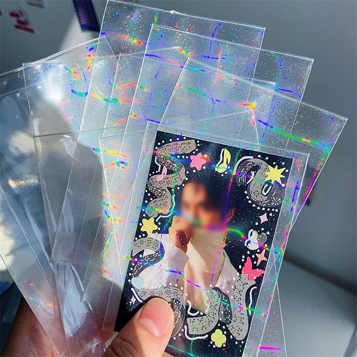 ホログラムスリーブ 10枚入り 写真 雑貨 文具 Kpop 文房具 韓国雑貨 トレカ デコ 収納 トレカ保存 トレカ収納 カードスリーブ 韓国 チェキ