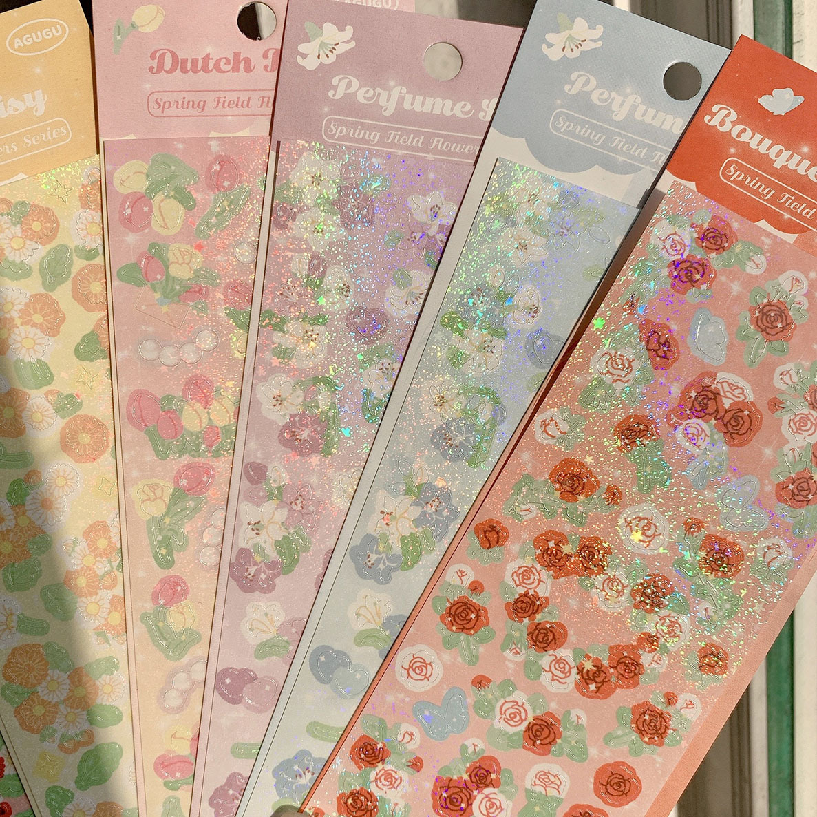 flowersシール 韓国 シール ステッカー トレカ デコ チェキ 写真 kpop 雑貨 文具 文房具 韓国雑貨 手帳 ダイアリー デコトレカ  DIY オタ活 推し かわいい おしゃれ ins インスタ tiktok 人気 キラキラ ホログラム バラ チューリップ ユリ お花 フラワー
