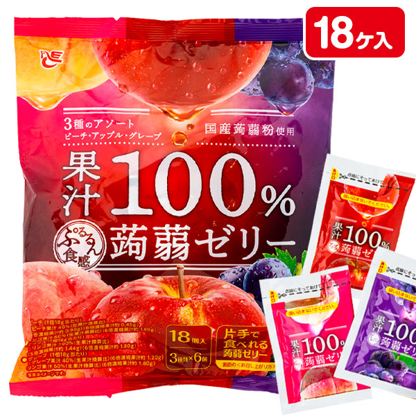 楽天市場】エースベーカリー 果汁100%蒟蒻ゼリー 18個×16袋 : 菓子の新