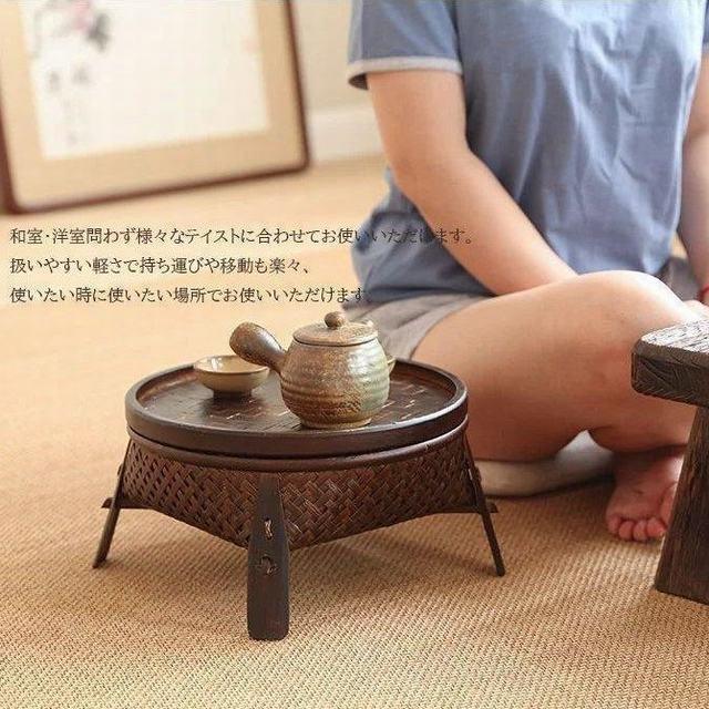 茶道納める 茶器かご 茶碗ざる 竹生産品 卓上納める 茶道茶器 納める 竹編み 手作り 手作業 窈窕たる オシャレ 洋室和室 30糎