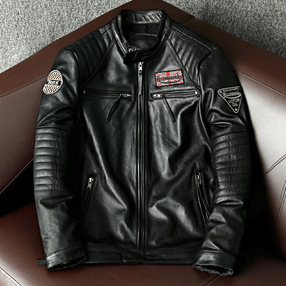 秋冬 ハレーバイクレザージャケット 雅びやか 本革 御前上等 牛皮 刺しゅう ライダースジャケット 革ジャン Ｓ～6XL  黒