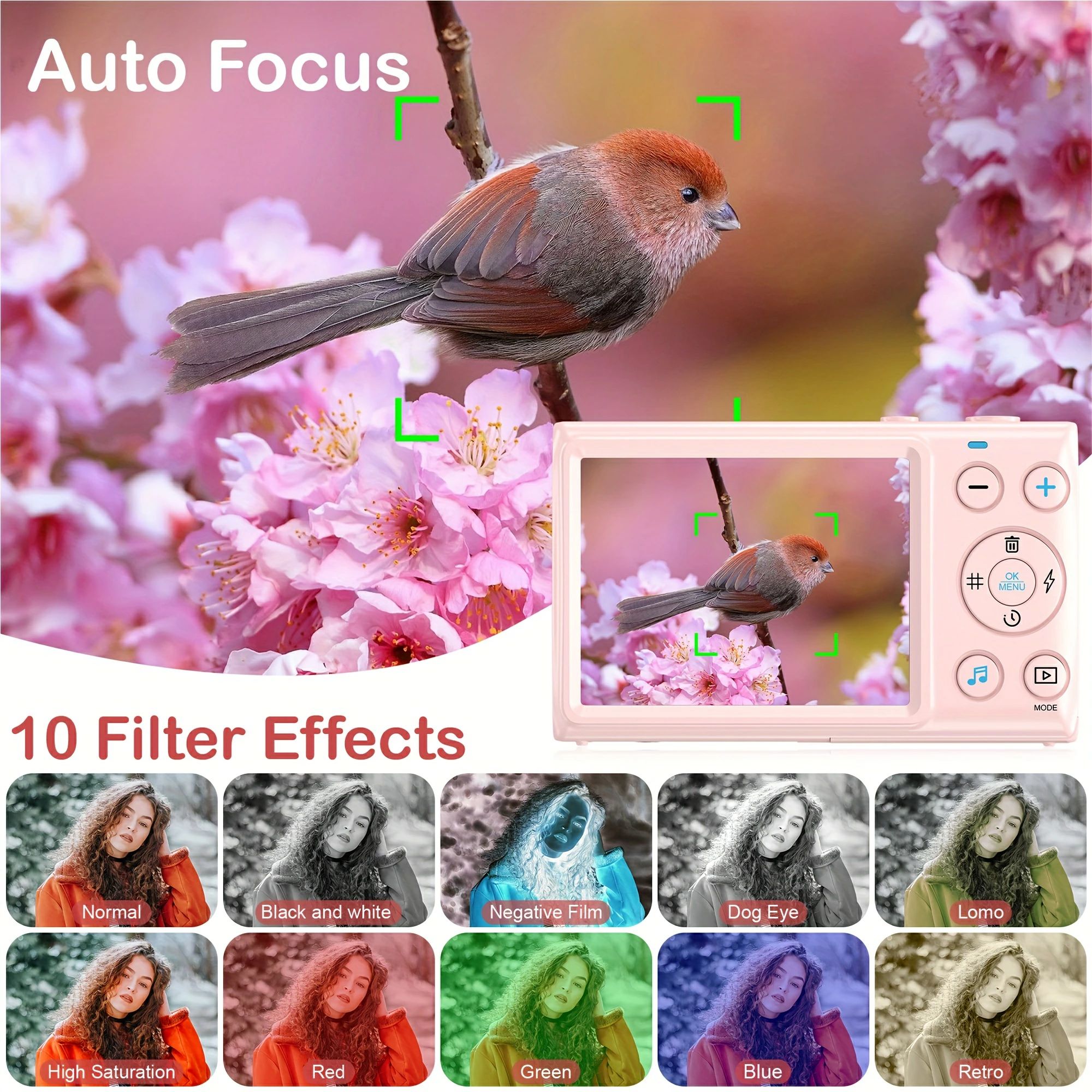 デジタルカメラ デジタルカメラ 6400万画素 4k HDデジタルカメラ 軽量 18Xデジタルズームカメラ 2.8インチIPS大画面スクリーン充電カメ｜千華ショップ