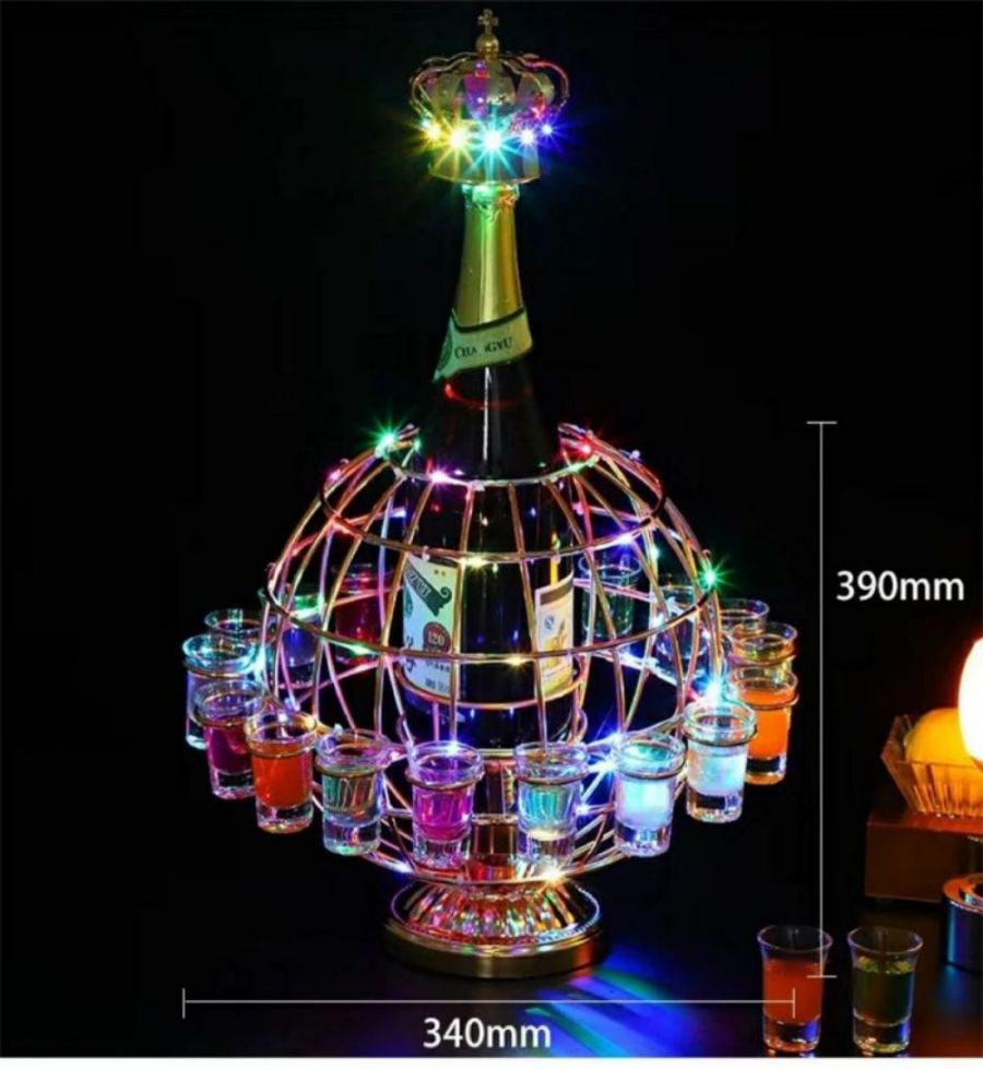 テキーラ地球儀 LED酒グラスワインラック 幻の船 LED酒ボトルの表示棚酒棚 おしゃれ 地球儀の形 LED酒ボトルの表示棚 カラフルな回転酒