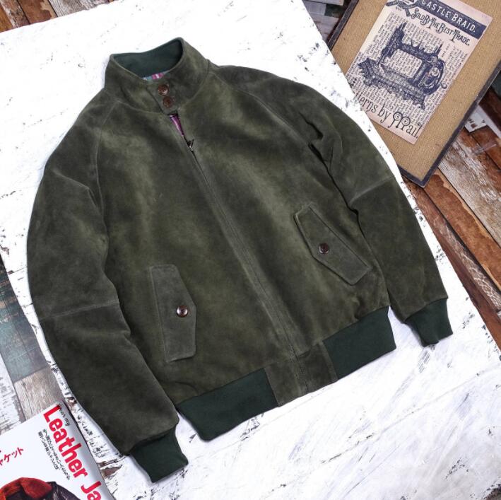 G9なめし革上衣 雅びやか 本革 牛皮 ライダースジャケット スエードクロス上衣  革ジャン M～4XL 緑であること