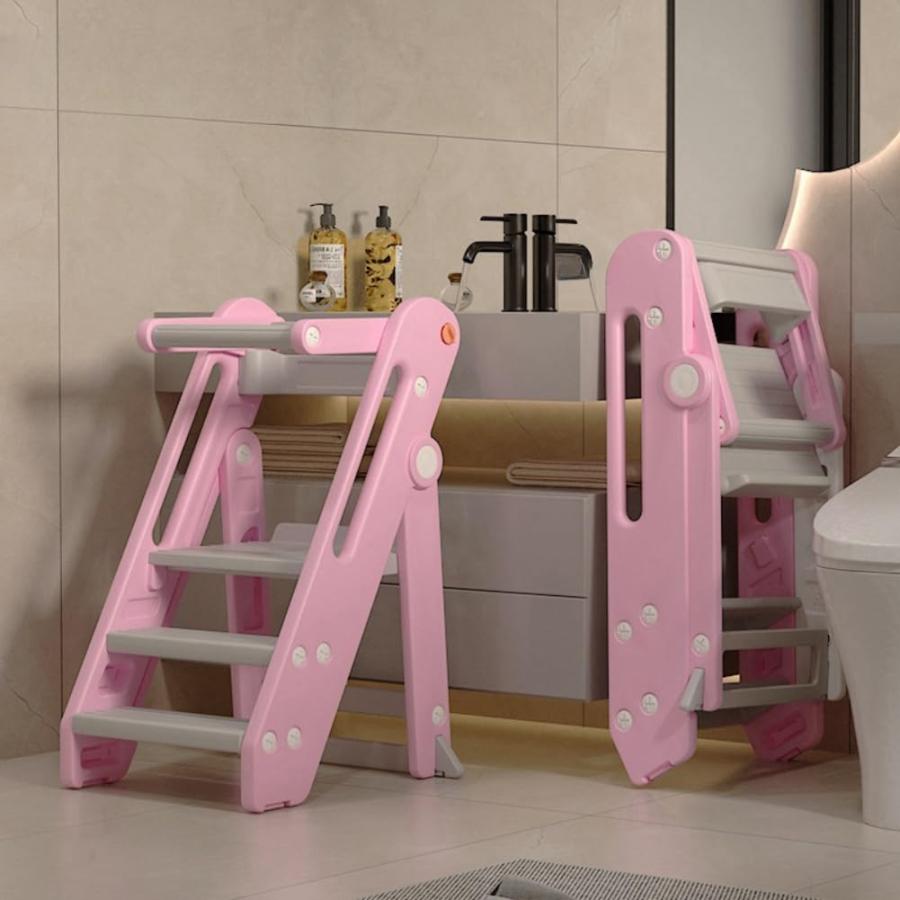 踏み台 子供 折りたたみ 2段 3段 可変式 フェンス付き ハンドル付き トイレトレーニング 幼児用踏み台 ステップ台 登り台 洗面所 手洗い