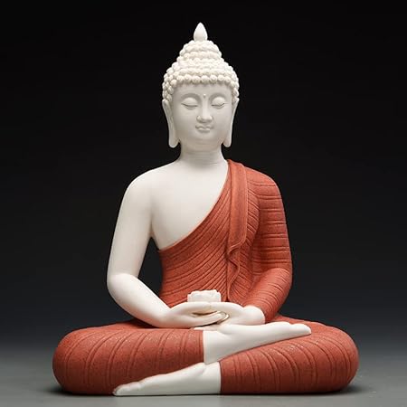 瀬戸もの製 釈迦 如来 像 お釈迦様 仏像 釈迦如来 仏像 飾りつけ 仏壇仏像 祈る 厄除け（高さ30cm×巾23糎）(Color:03)