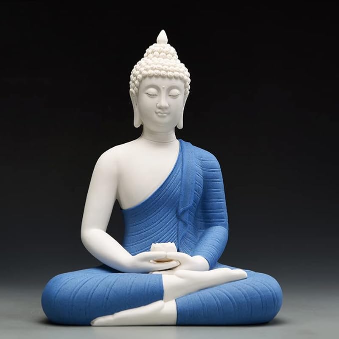 瀬戸もの製 釈迦 如来 像 お釈迦様 仏像 釈迦如来 仏像 飾りつけ 仏壇仏像 祈る 厄除け（高さ30cm×巾23糎）