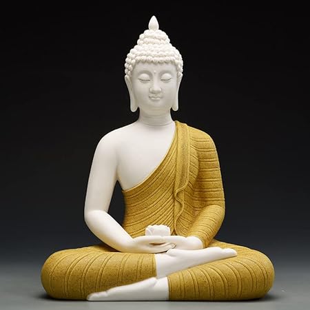 瀬戸もの製 釈迦 如来 像 お釈迦様 仏像 釈迦如来 仏像 飾りつけ 仏壇仏像 祈る 厄除け（高さ30cm×巾23糎）