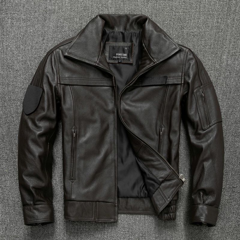 ライダースジャケット なめし革上衣 牛皮 飛球上衣 雅びやか秋冬 メンズ本革 革ジャン Ｓ～5ＸＬ 黒