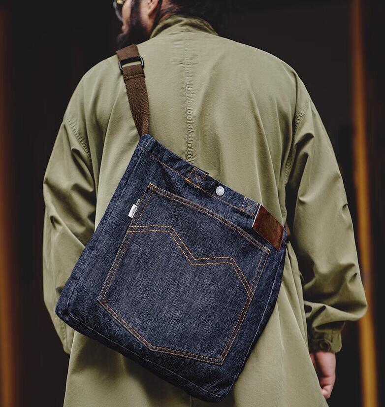 DENIM TOTE メンズ アメカジ 14薬局衡オンスジーンズ トートバッグ 2WAY ショルダーバッグ 大電気容量