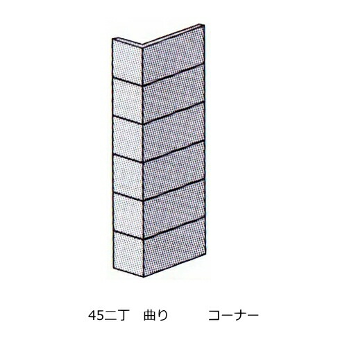 楽天市場 角用 曲り 曲がり 45二丁 磁器 モザイクタイル ブライト コーナー シート 6個 販売 曲り L型 L形 エポカ プレーン タイル通販 タイルオンライン