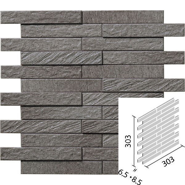 タイル 宅送 エコカラットプラス グラナス 値頃 ルドラ 25×151角ネット張り LDR2N ダークグレー ECP-2515NET LIXIL INAX