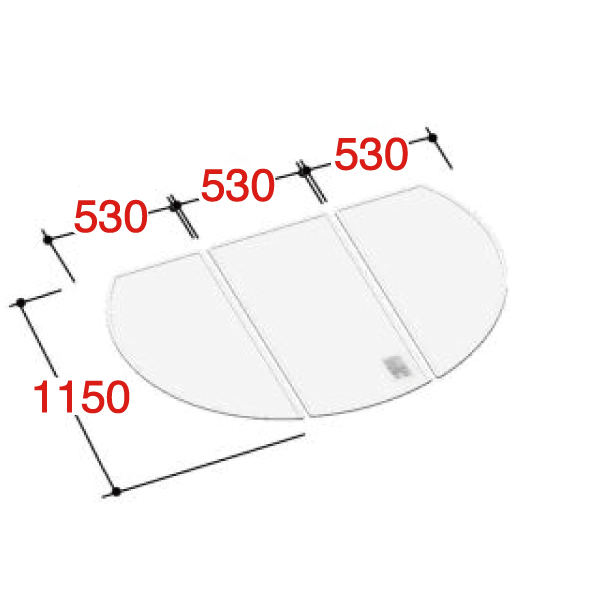 大好き 風呂ふた 1600用組ふた 3枚 YFK-1612C 1 浴槽サイズ 120×