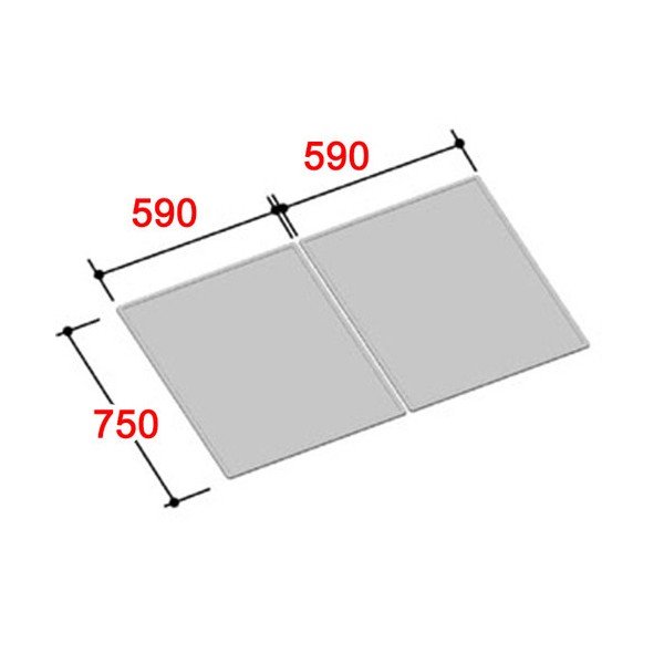 楽天市場】風呂ふた 1200用組ふた(2枚) YFK-1279B(2) 浴槽サイズ 75