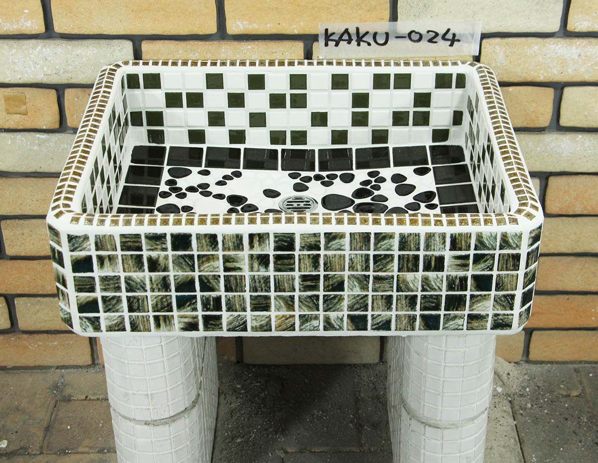 激安の ガーデンシンク タイル 流し台 新タイル流し台 角形 Kaku 024 昭和レトロ 懐かしくてレトロ 新しい お洒落 手作り タイル流し台 シンク Diy 開店祝い Secretoftheislands Com