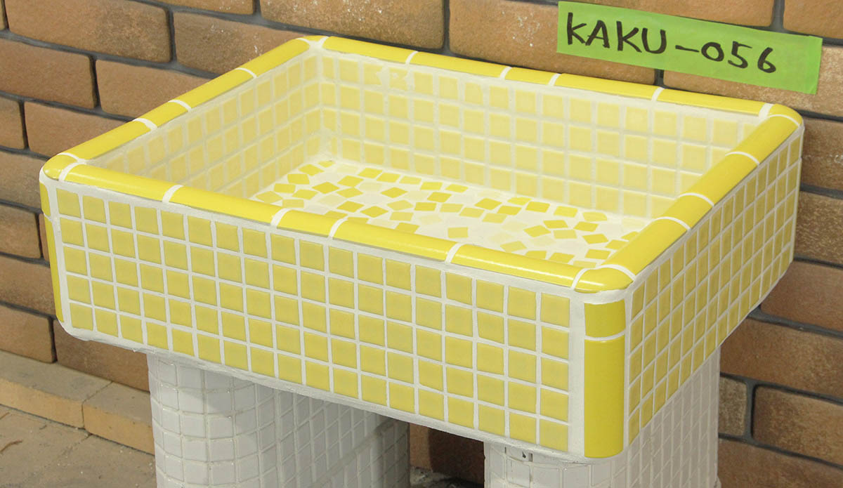 ガーデンシンク タイル 流し台 新タイル流し台 角形 kaku-056 昭和レトロ 懐かしくてレトロ 新しい お洒落 手作り タイル流し台 シンク DIY|タイルショップたまがわ