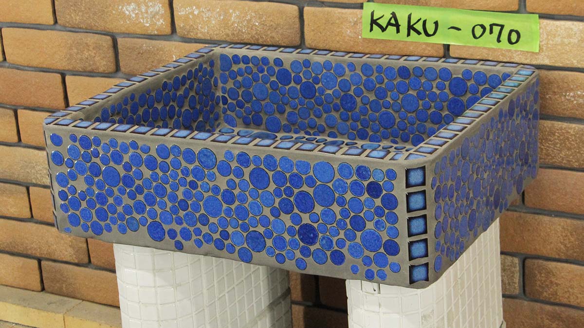 ガーデンシンク タイル 流し台 新タイル流し台 角形 kaku-070 昭和レトロ 懐かしくてレトロ 新しい お洒落 手作り タイル流し台 シンク DIY